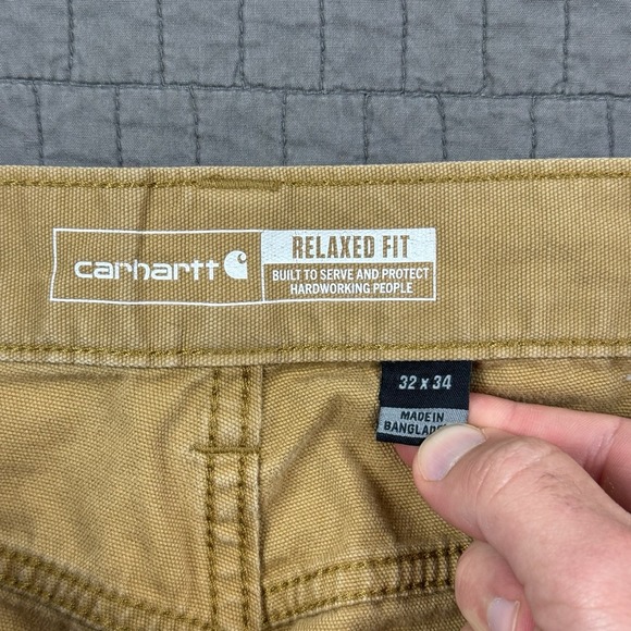 Carhartt Pants Men's 32x34 (31x32) Tan Rugged Relaxed Fit Utility Workwear - Picture 12 of 16